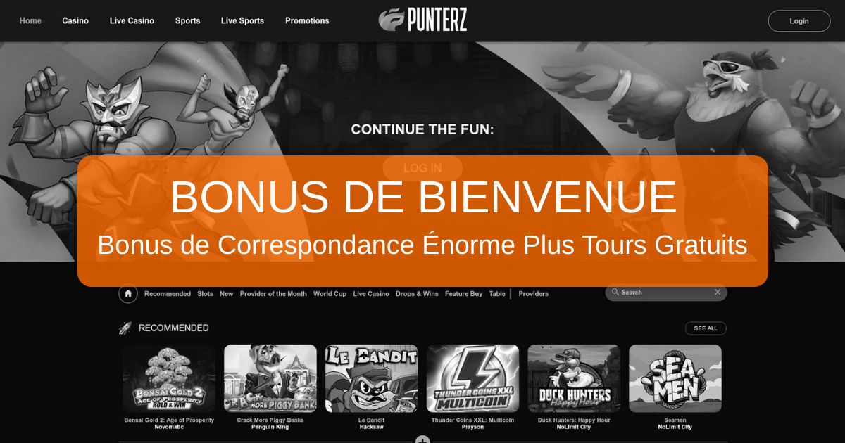 Punterz Casino welcome bonus