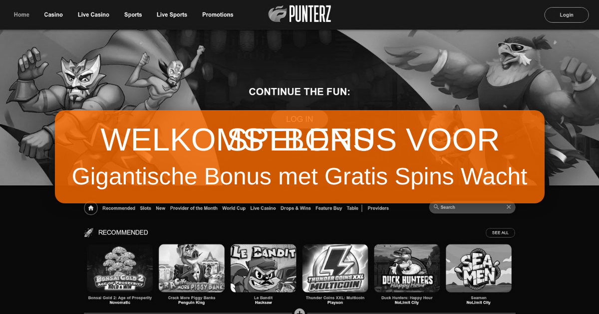 Punterz Casino welcome bonus