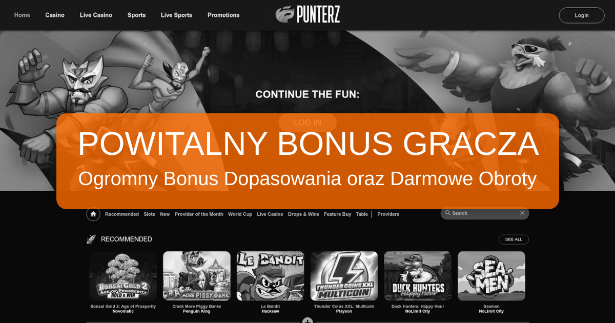 Punterz Casino welcome bonus