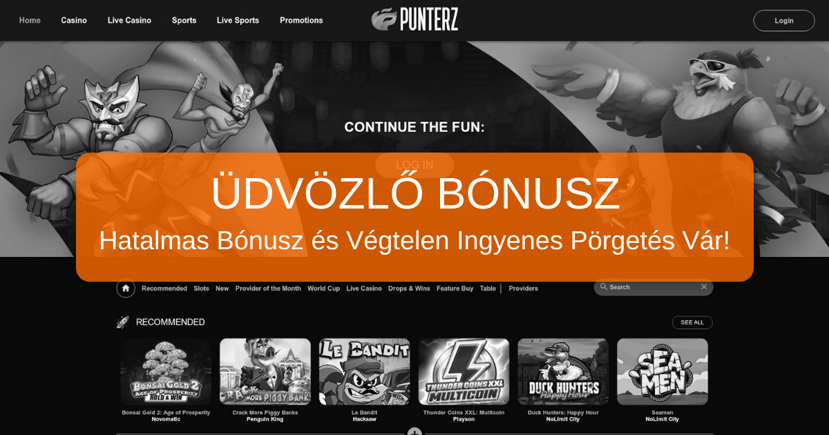 Punterz Casino welcome bonus
